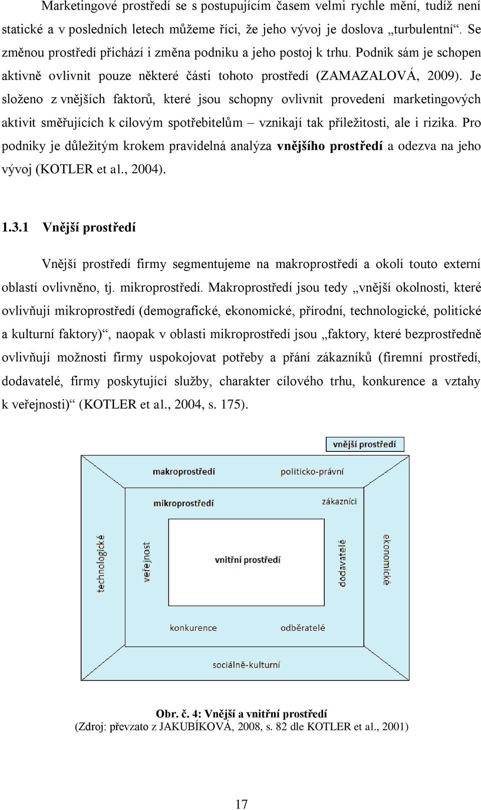 Je složeno z vnějších faktorů, které jsou schopny ovlivnit provedení marketingových aktivit směřujících k cílovým spotřebitelům vznikají tak příležitosti, ale i rizika.