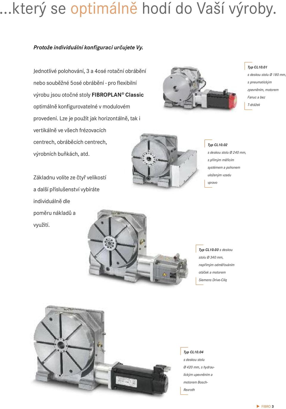 01 s deskou stolu Ø 180 mm, s pneumatickým zpevněním, motorem Fanuc a bez T-drážek provedení.