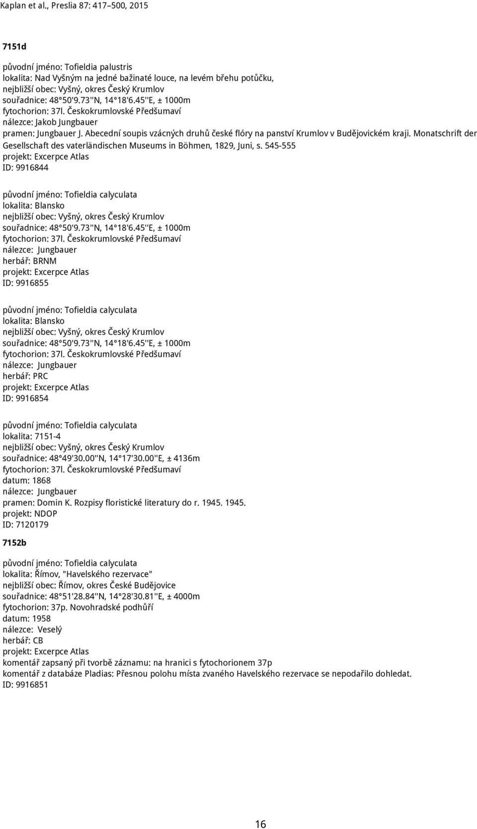 Monatschrift der Gesellschaft des vaterländischen Museums in Böhmen, 1829, Juni, s. 545-555 ID: 9916844 lokalita: Blansko nejbližší obec: Vyšný, okres Český Krumlov souřadnice: 48 50'9.73''N, 14 18'6.