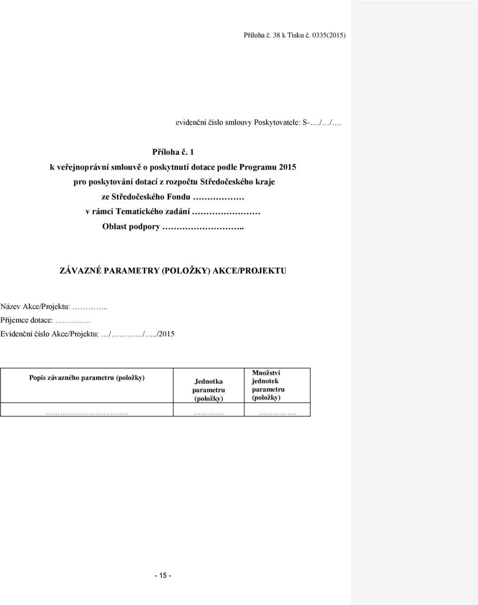 ze Středočeského Fondu v rámci Tematického zadání Oblast podpory.