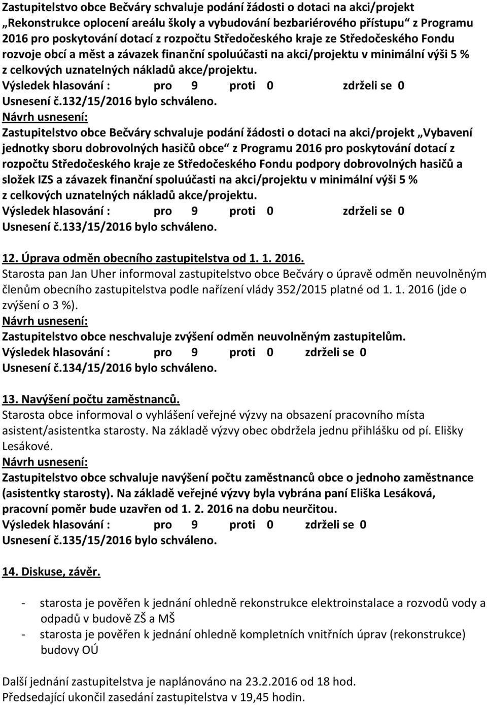 132/15/2016 bylo schváleno.