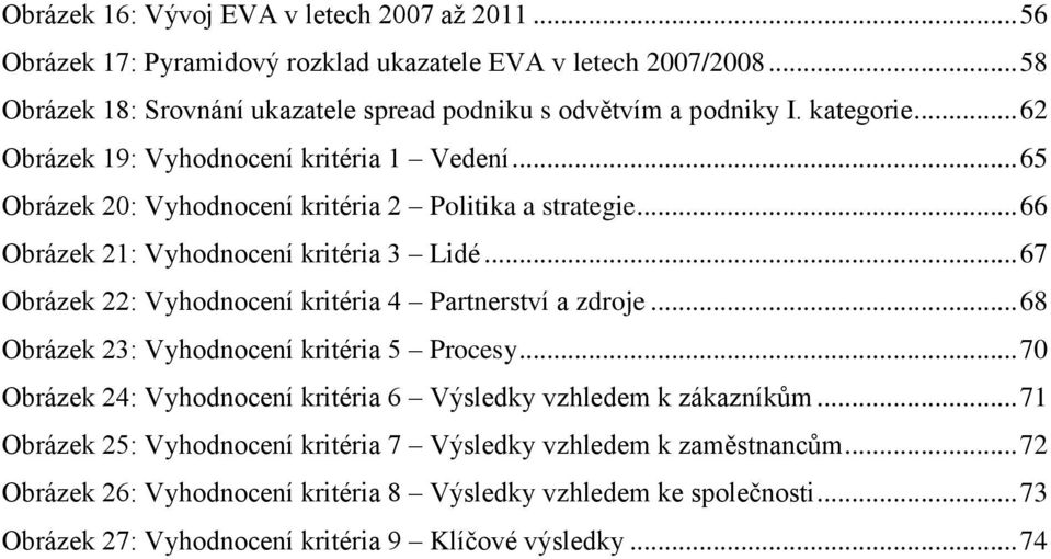 .. 67 Obrázek 22: Vyhodnocení kritéria 4 Partnerství a zdroje... 68 Obrázek 23: Vyhodnocení kritéria 5 Procesy... 70 Obrázek 24: Vyhodnocení kritéria 6 Výsledky vzhledem k zákazníkům.