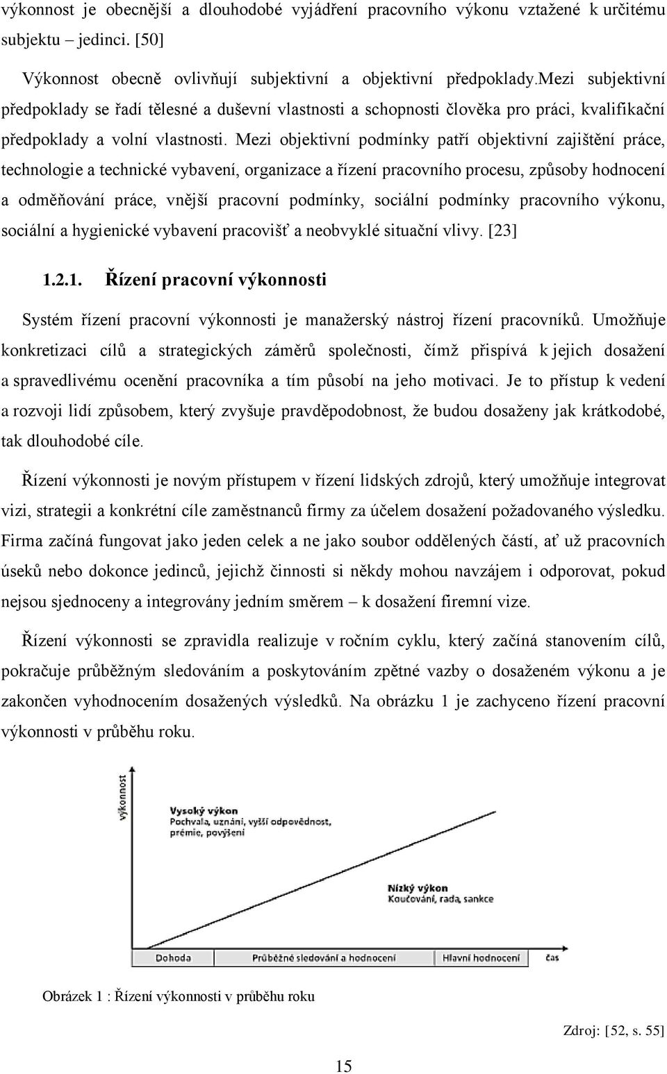 Mezi objektivní podmínky patří objektivní zajištění práce, technologie a technické vybavení, organizace a řízení pracovního procesu, způsoby hodnocení a odměňování práce, vnější pracovní podmínky,