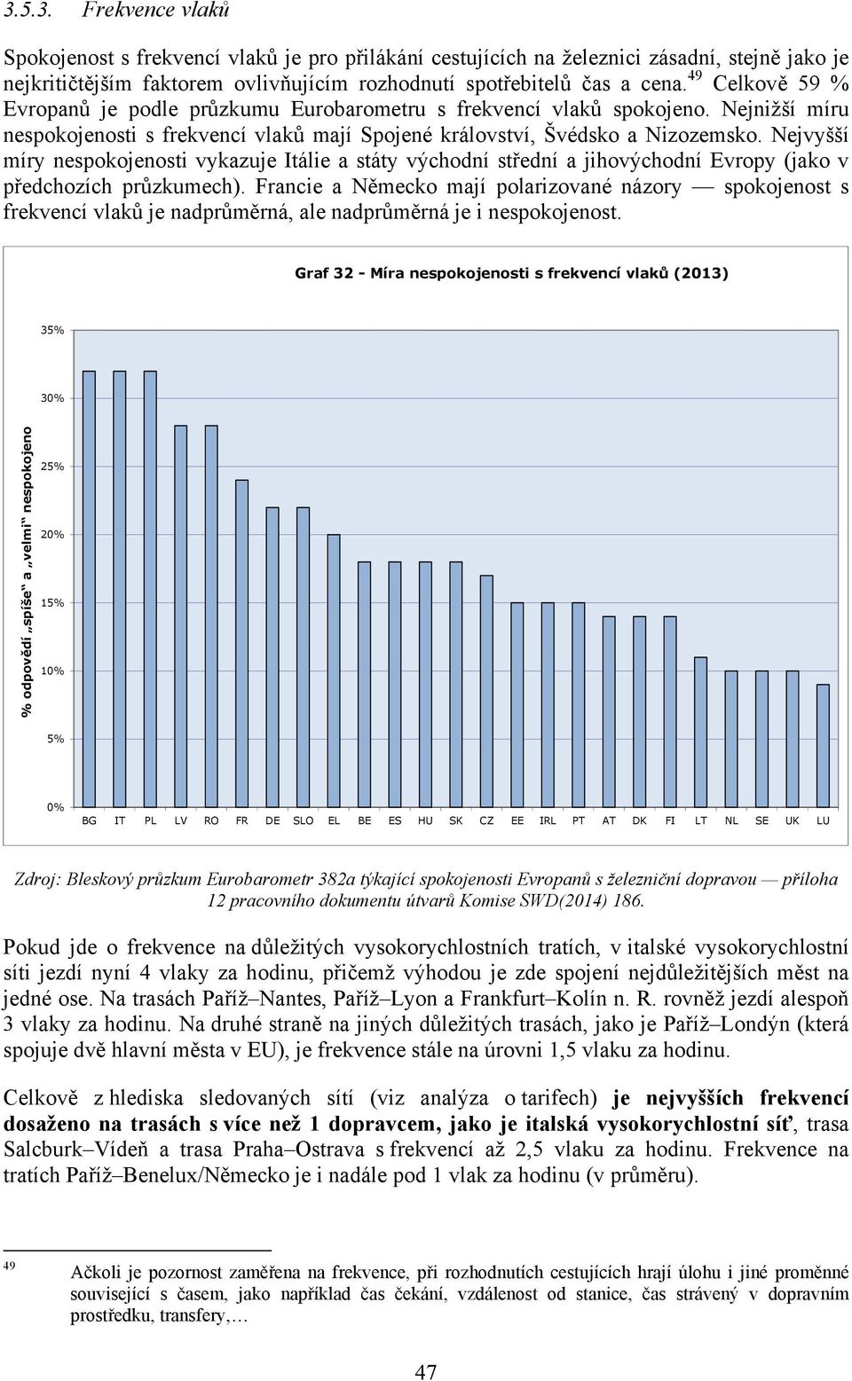 Nejvyšší míry nespokojenosti vykazuje Itálie a státy východní střední a jihovýchodní Evropy (jako v předchozích průzkumech).