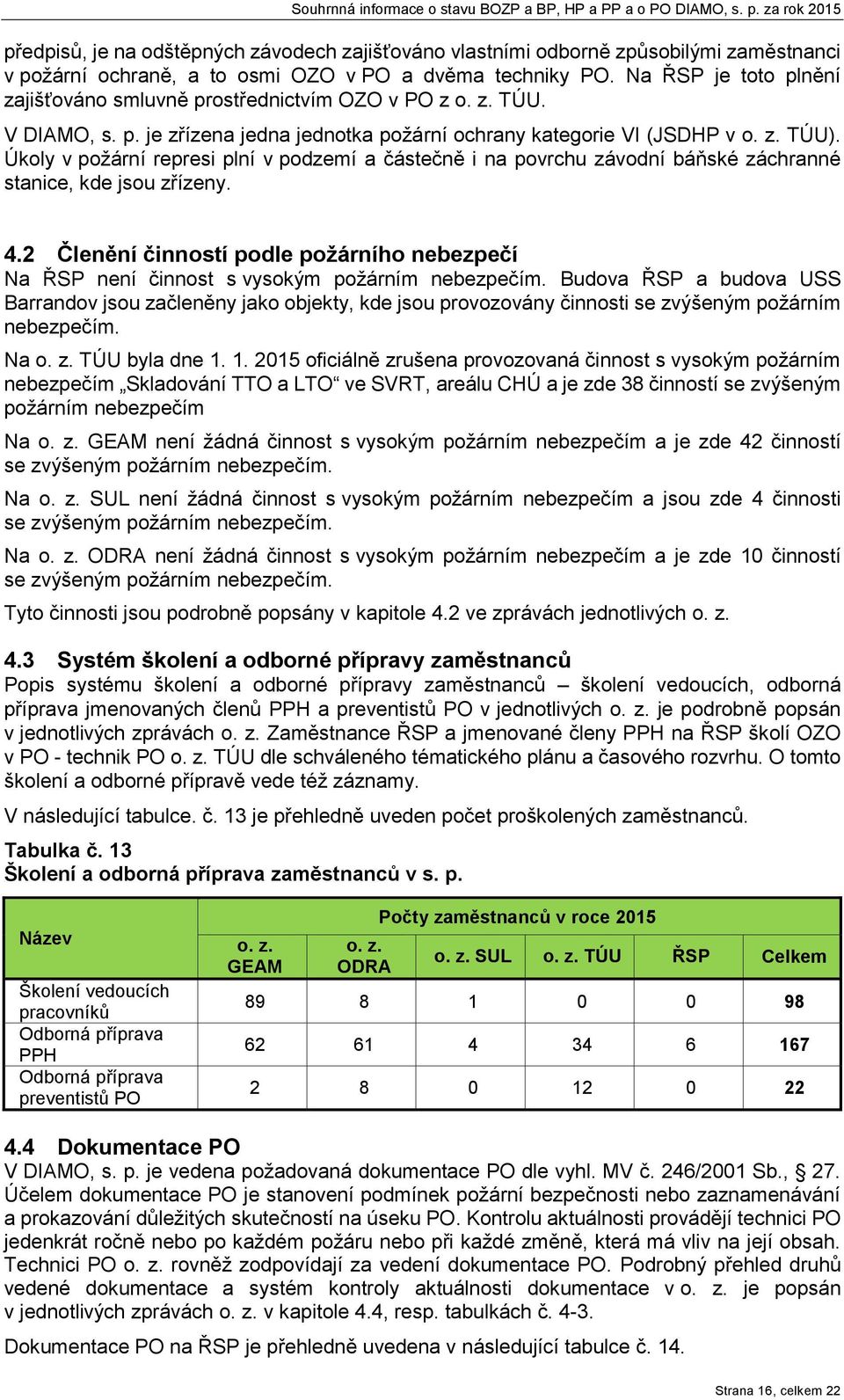 Úkoly v požání epesi plní v podzemí a částečně i na povchu závodní báňské záchanné stanice, kde jsou zřízeny. 4.