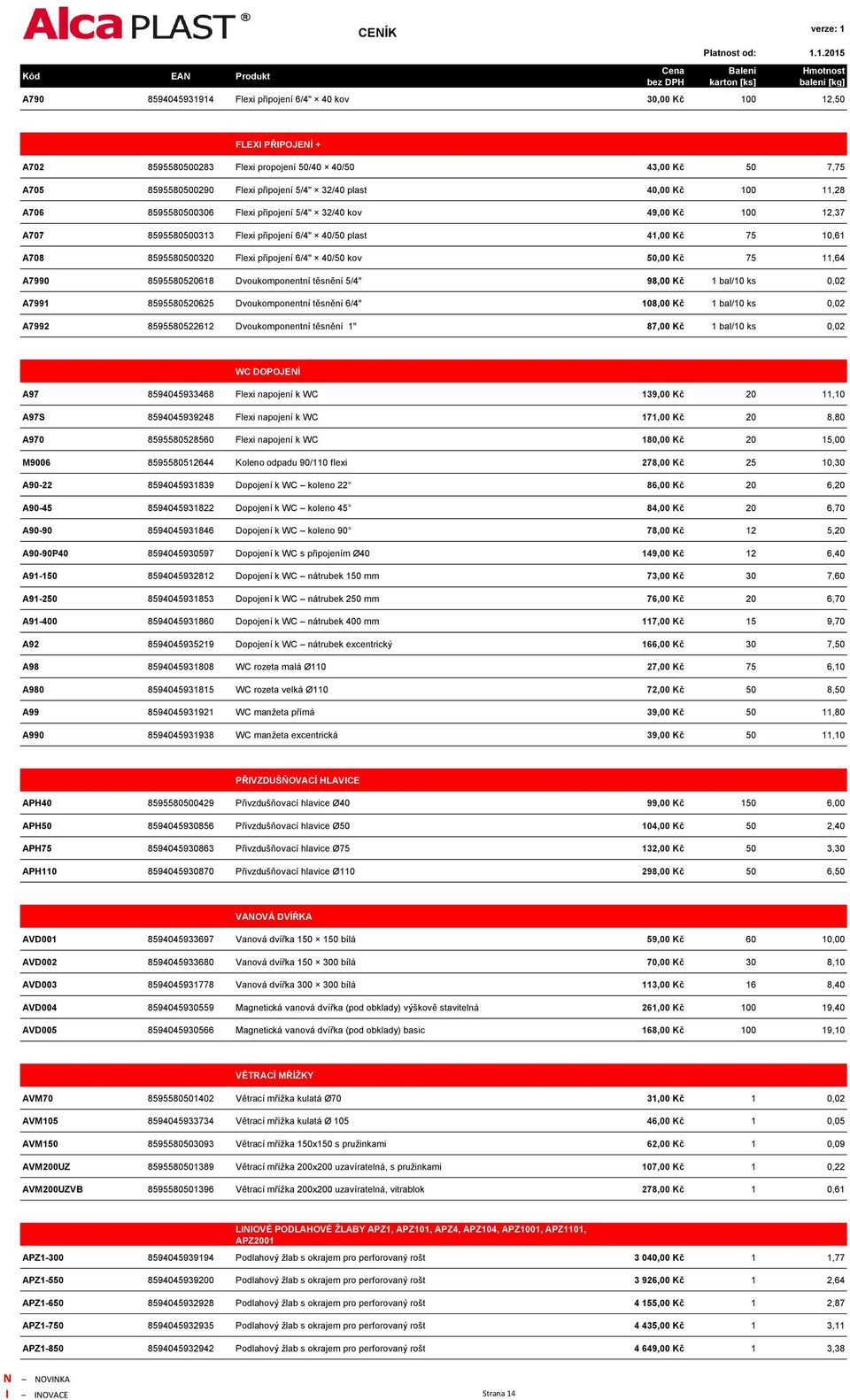 40/50 kov 50,00 Kč 75 11,64 A7990 8595580520618 Dvoukomponentní těsnění 5/4" 98,00 Kč 1 bal/10 ks 0,02 A7991 8595580520625 Dvoukomponentní těsnění 6/4" 108,00 Kč 1 bal/10 ks 0,02 A7992 8595580522612