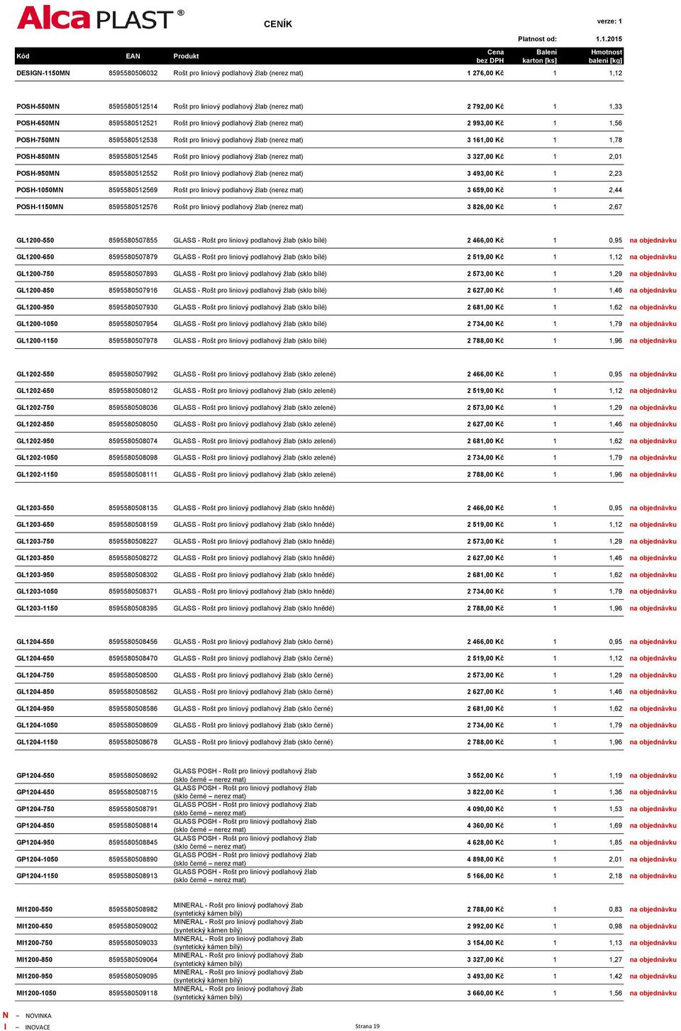 liniový podlahový žlab (nerez mat) 3 327,00 Kč 1 2,01 POSH-950MN 8595580512552 Rošt pro liniový podlahový žlab (nerez mat) 3 493,00 Kč 1 2,23 POSH-1050MN 8595580512569 Rošt pro liniový podlahový žlab