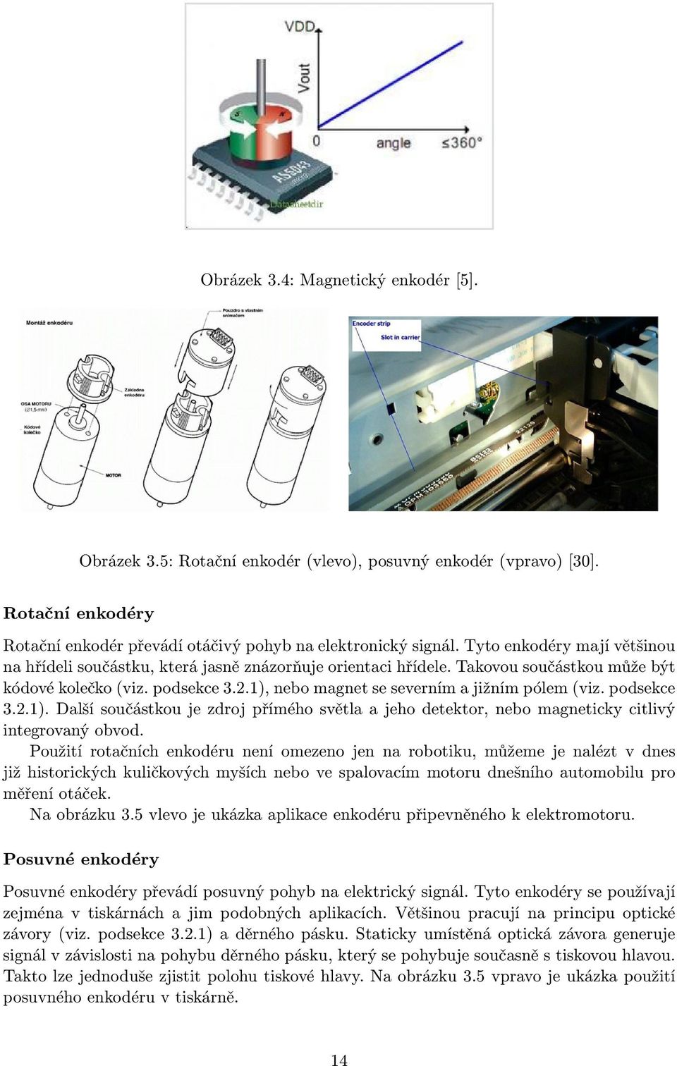 1), nebo magnet se severním a jižním pólem (viz. podsekce 3.2.1). Další součástkou je zdroj přímého světla a jeho detektor, nebo magneticky citlivý integrovaný obvod.