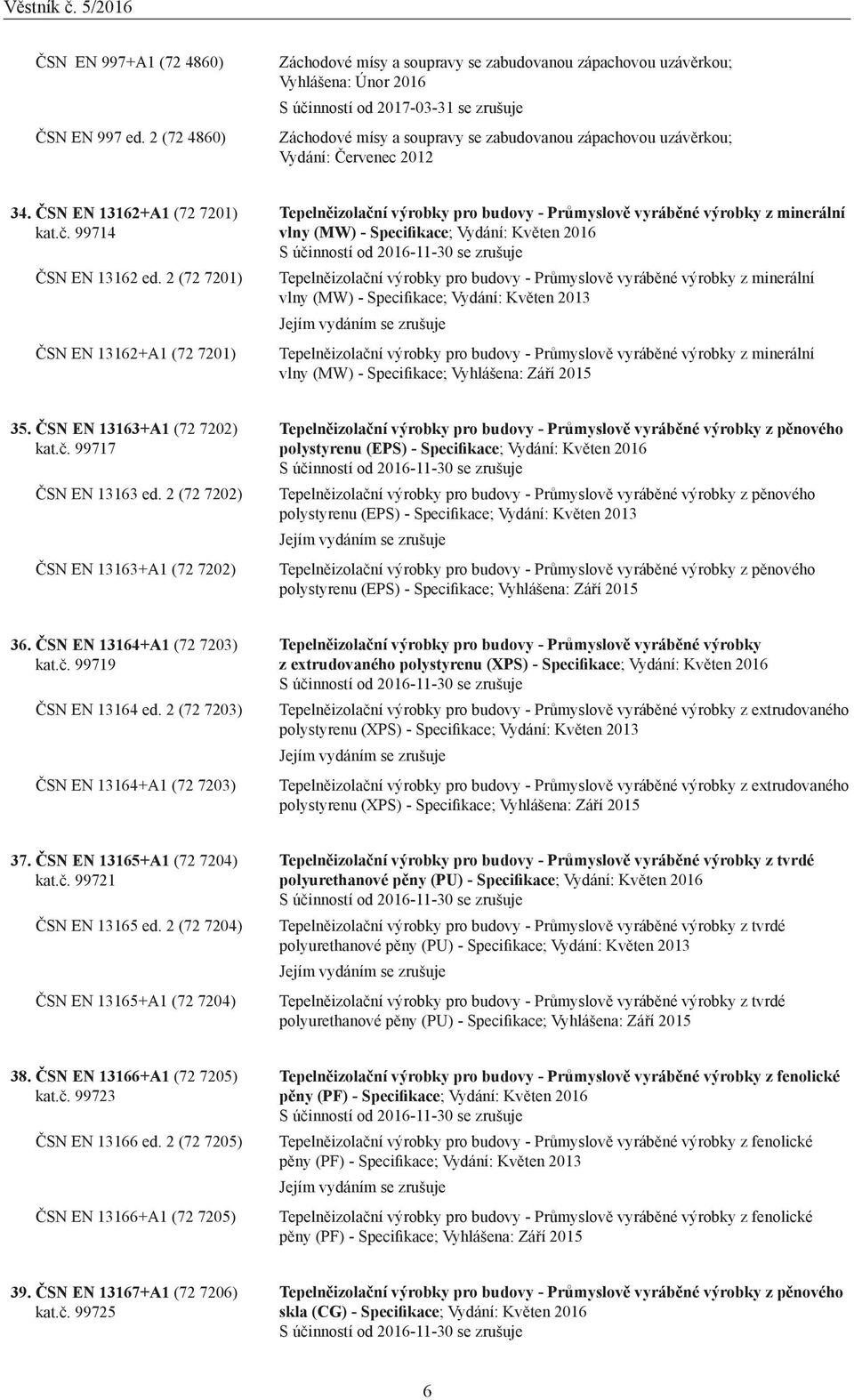 Vydání: Červenec 2012 34. ČSN EN 13162+A1 (72 7201) kat.č. 99714 ČSN EN 13162 ed.