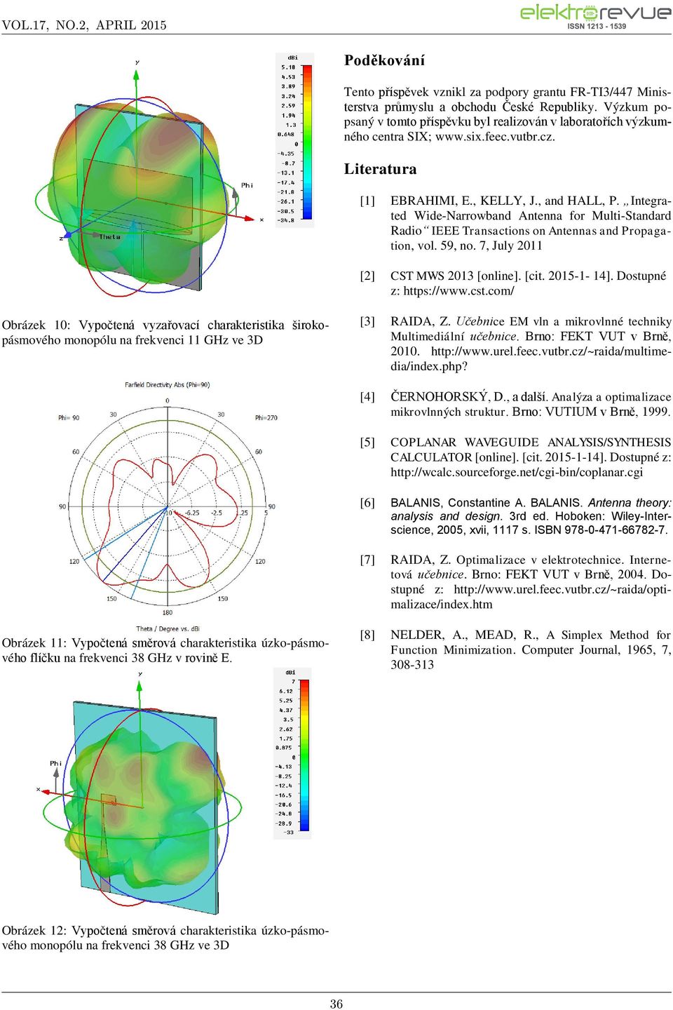 Integrated Wide-Narrowband Antenna for Multi-Standard Radio IEEE Transactions on Antennas and Propagation, vol. 59, no. 7, July 2011 [2] CST MWS 2013 [online]. [cit. 2015-1- 14].