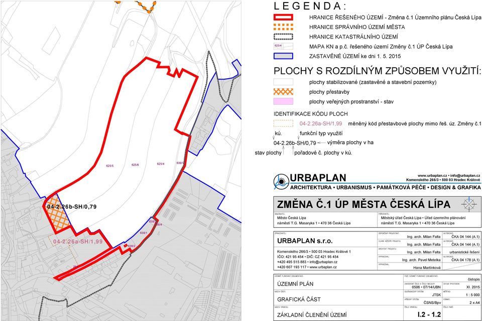 2015 POCHY S RODÍNÝM PŮSOBEM VYUŽITÍ: plochy stabilizované (zastavěné a stavební pozemky) plochy přestavby plochy veřejných prostranství - stav IDENTIFIKACE KÓDU POCH 04-2.