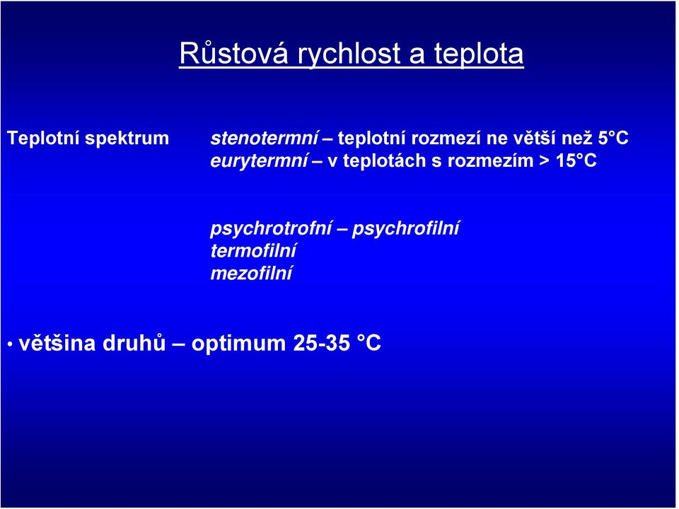 eurytermní v teplotách s rozmezím > 15 C