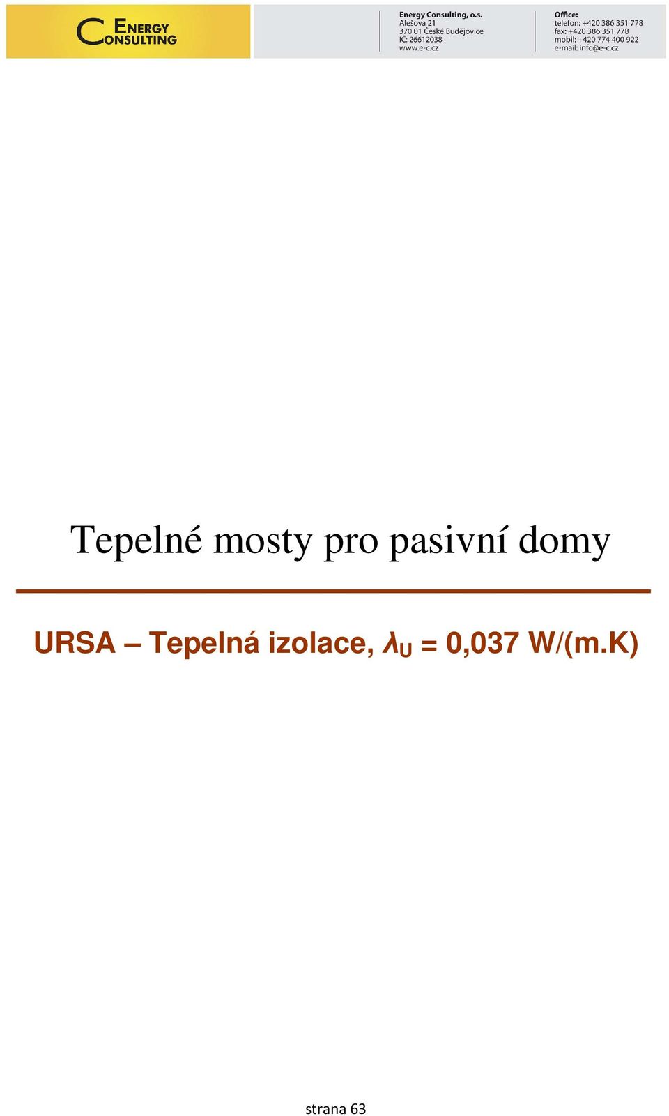 Tepelná izolace, λ U