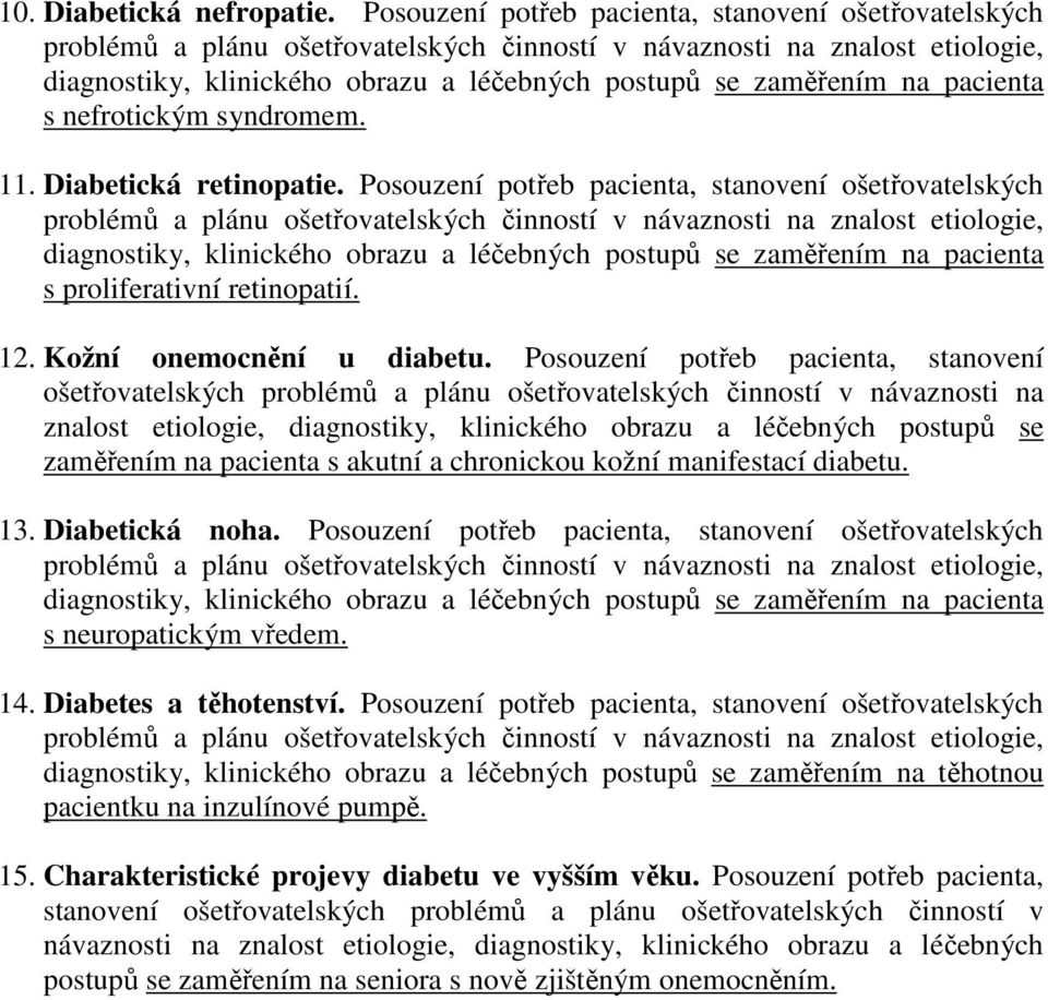 Posouzení potřeb pacienta, stanovení zaměřením na pacienta s akutní a chronickou kožní manifestací diabetu. 13. Diabetická noha.