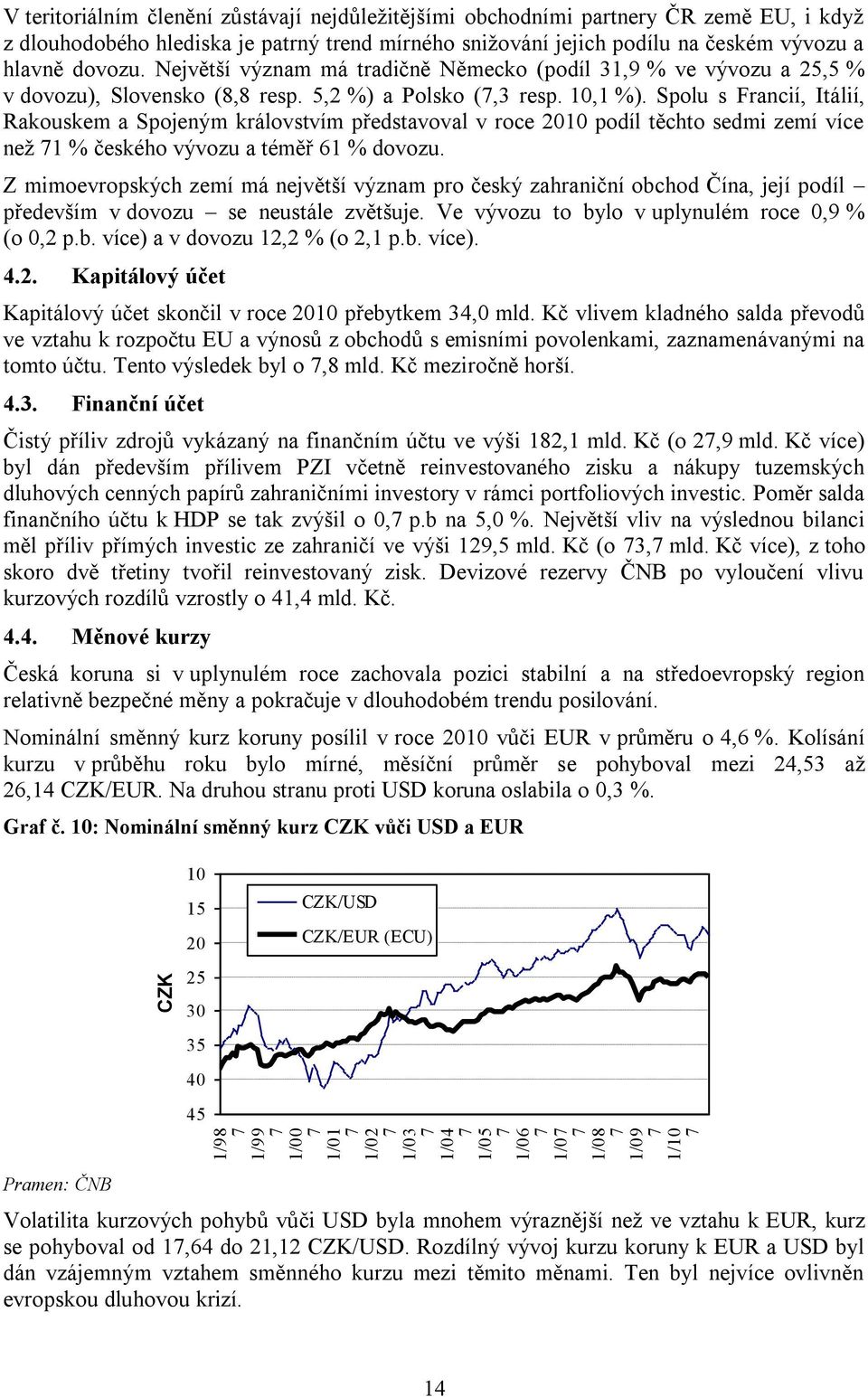 Spolu s Francií, Itálií, Rakouskem a Spojeným královstvím představoval v roce 2010 podíl těchto sedmi zemí více než 1 % českého vývozu a téměř 61 % dovozu.