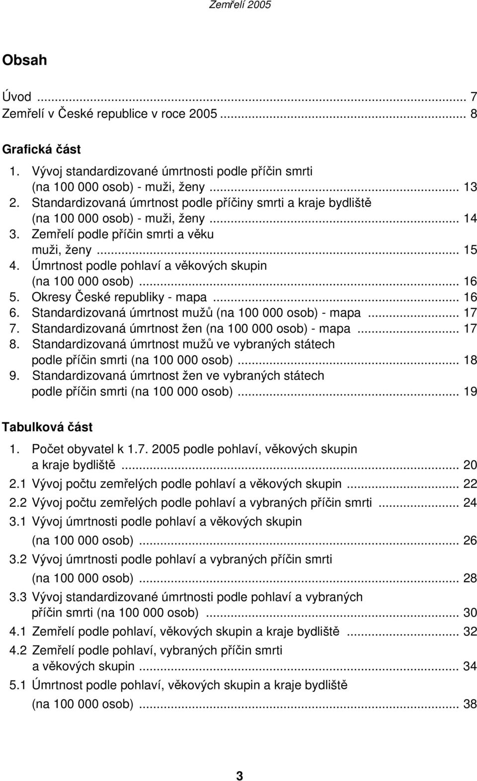 Úmrtnost podle pohlaví a věkových skupin (na 100 000 osob)... 16 5. Okresy České republiky - mapa... 16 6. Standardizovaná úmrtnost mužů (na 100 000 osob) - mapa... 17 7.