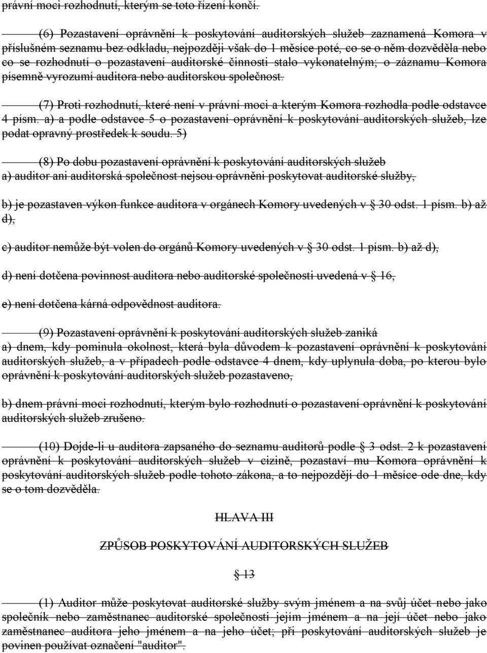 pozastavení auditorské činnosti stalo vykonatelným; o záznamu Komora písemně vyrozumí auditora nebo auditorskou společnost.