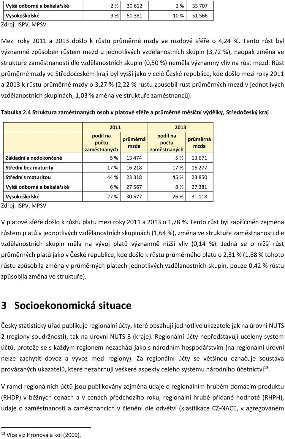 mezd. Růst průměrné mzdy ve Středočeském kraji byl vyšší jako v celé České republice, kde došlo mezi roky 2011 a 2013 k růstu průměrné mzdy o 3,27 % (2,22 % růstu způsobil růst průměrných mezd v