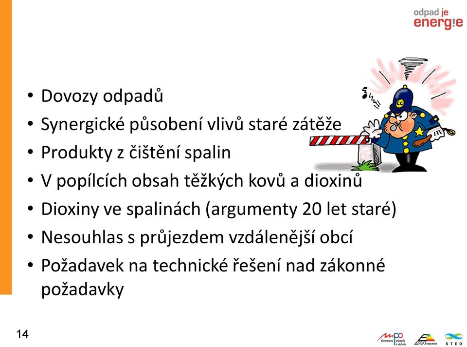 ve spalinách (argumenty 20 let staré) Nesouhlas s průjezdem