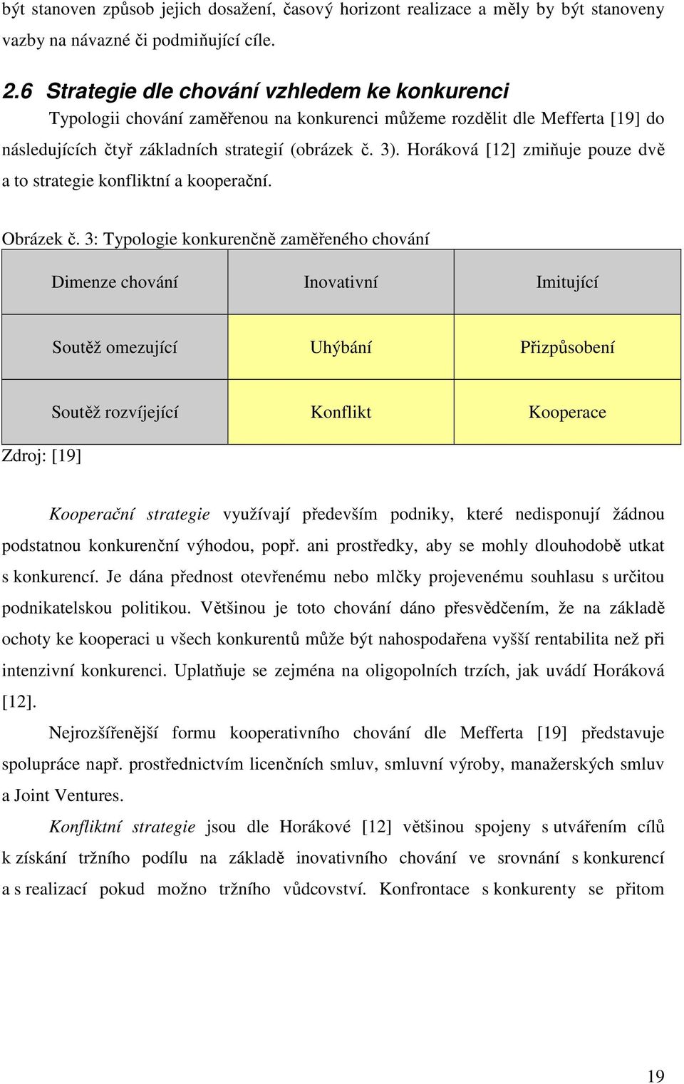 Horáková [12] zmiňuje pouze dvě a to strategie konfliktní a kooperační. Obrázek č.