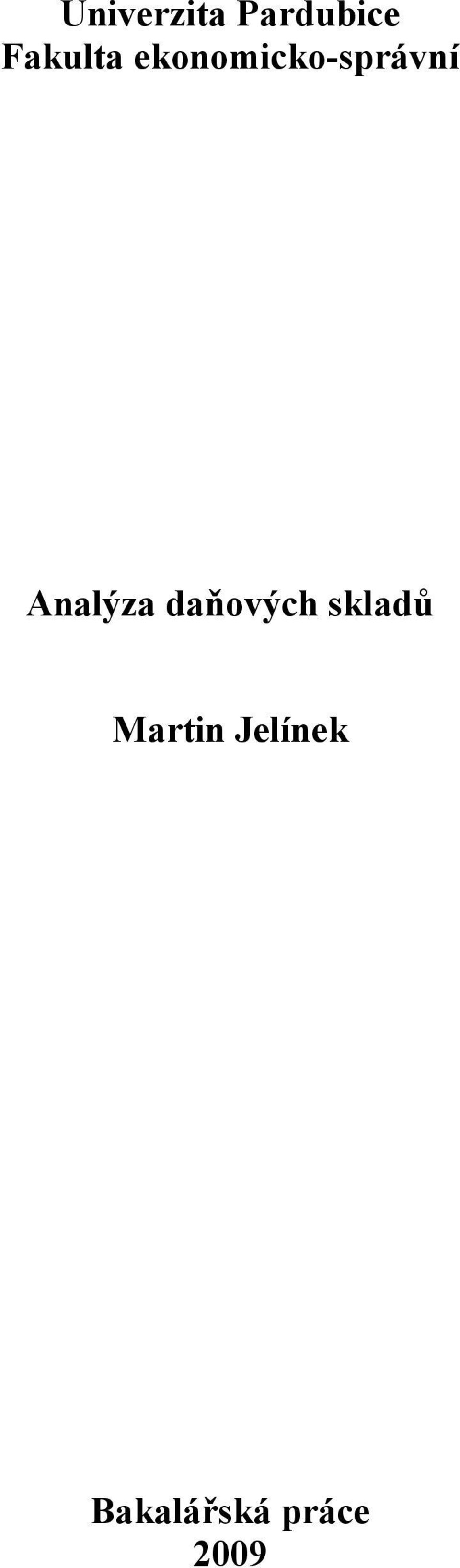 Analýza daňových skladů
