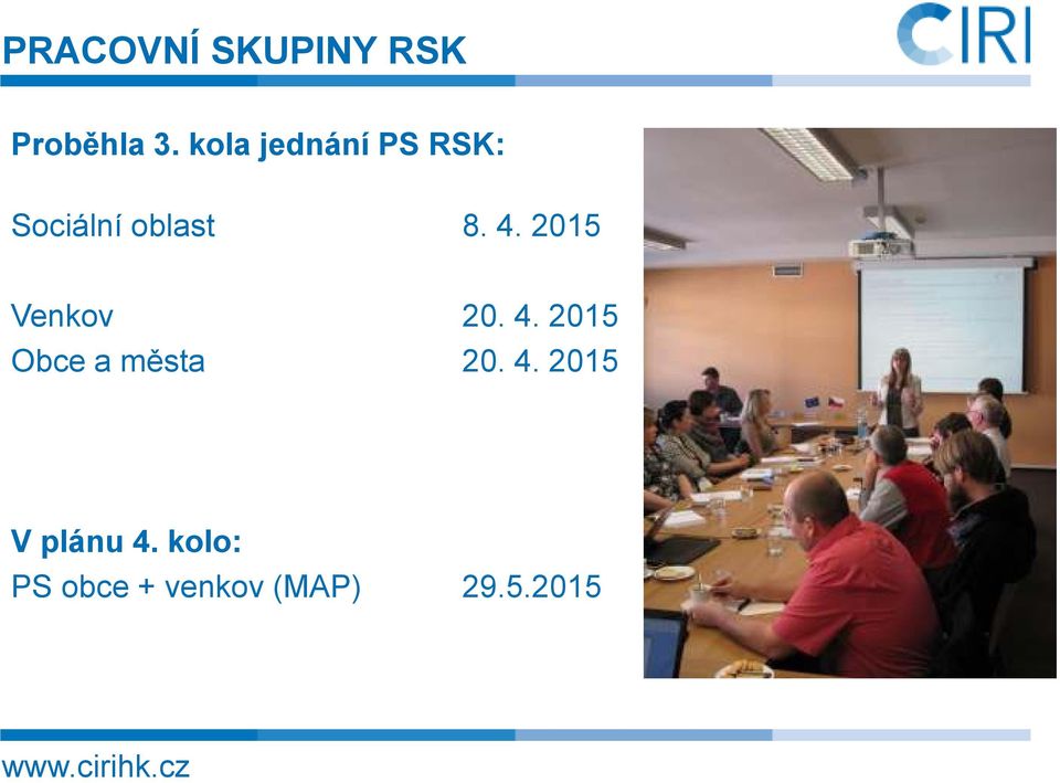 2015 Venkov 20. 4. 2015 Obce a města 20. 4. 2015 V plánu 4.