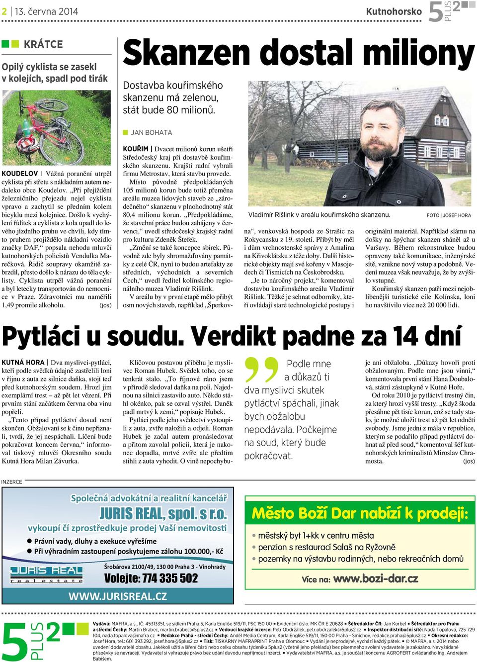 Při přejíždění železničního přejezdu nejel cyklista vpravo azachytil se předním kolem bicyklu mezi kolejnice.