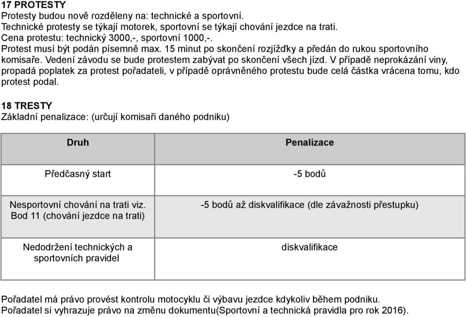 Vedení závodu se bude protestem zabývat po skončení všech jízd.