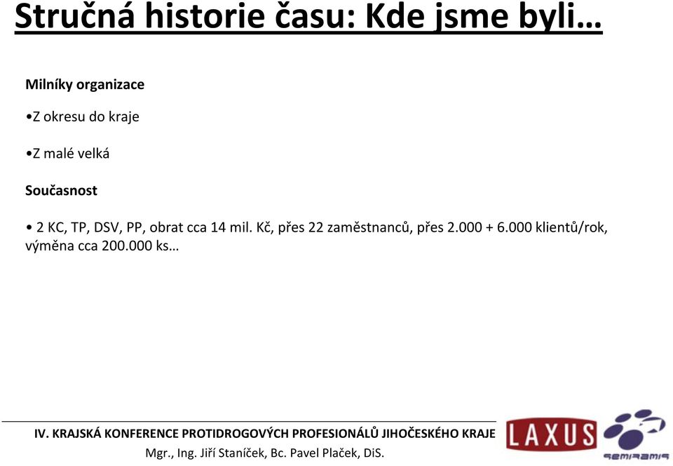 2 KC, TP, DSV, PP, obrat cca 14 mil.
