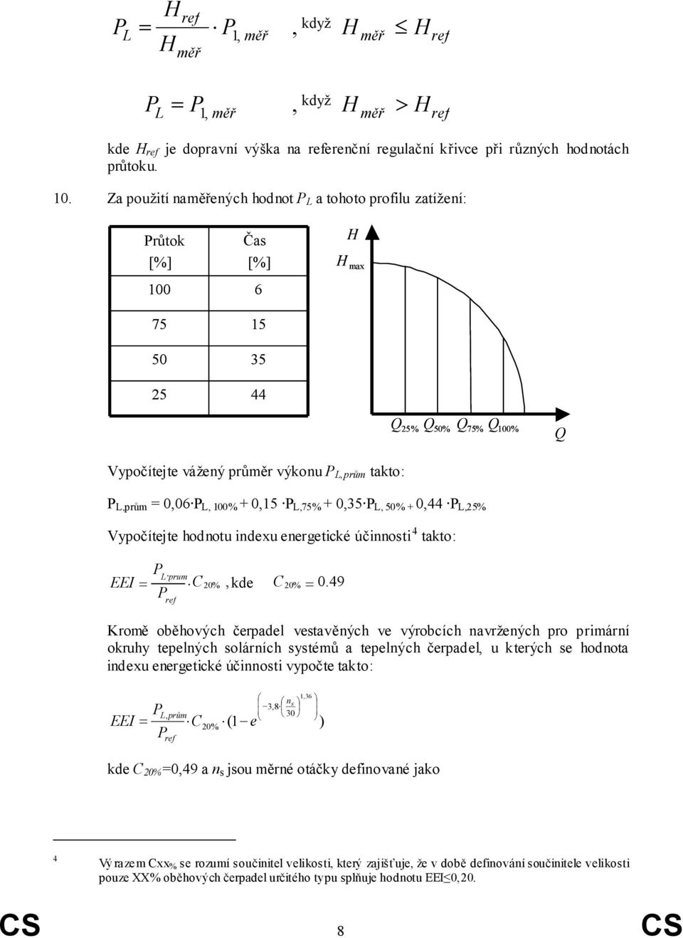 L, 50 + 0,44 L,25 Vypočítejte hodnotu indexu energetické účinnosti 4 takto: L, prum EEI = C 20 kde C, 20 = 0.