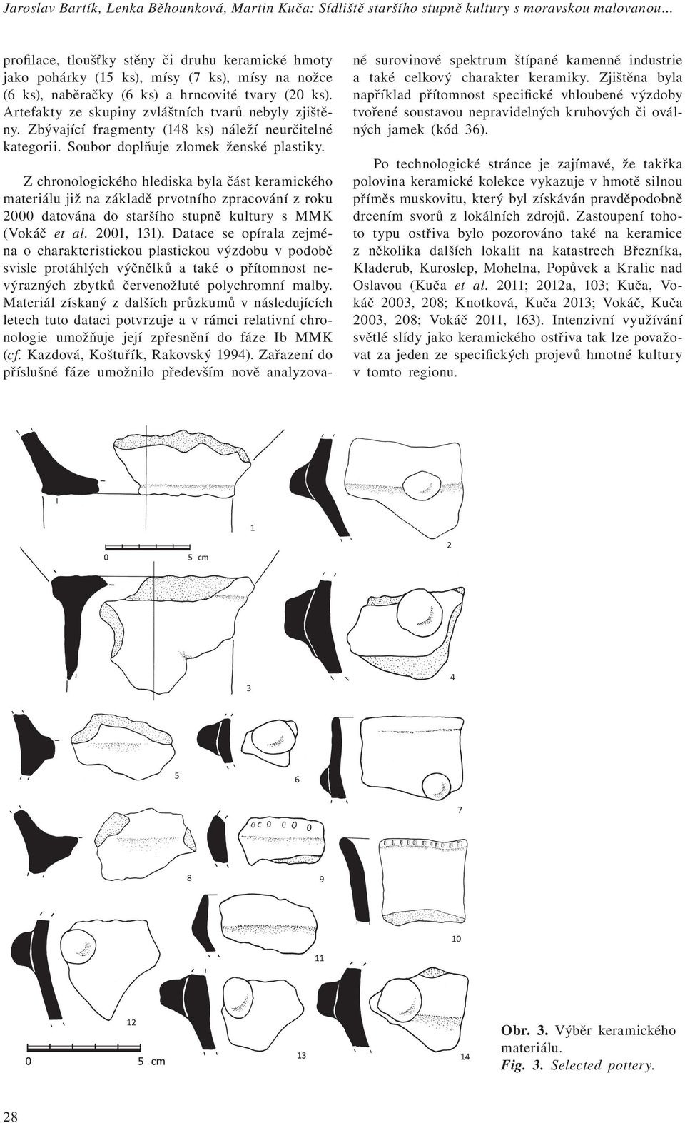 Artefakty ze skupiny zvláštních tvarů nebyly zjištěny. Zbývající fragmenty (148 ks) náleží neurčitelné kategorii. Soubor doplňuje zlomek ženské plastiky.
