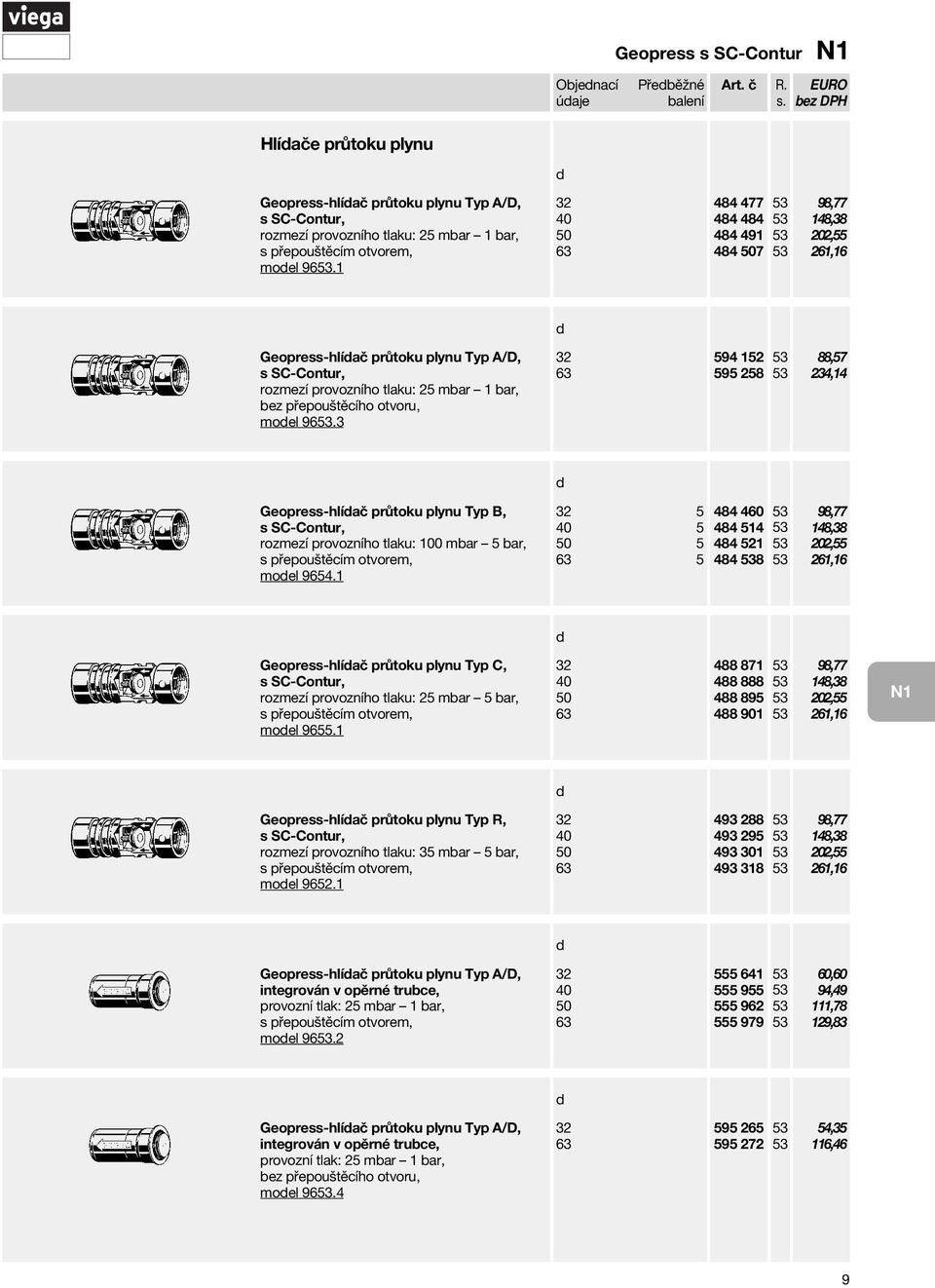 3 594 152 595 258 88,57 234,14 Geopress-hlíač průtoku plynu Typ B, rozmezí provozního tlaku: 100 mbar 5 bar, s přepouštěcím otvorem, moel 96.