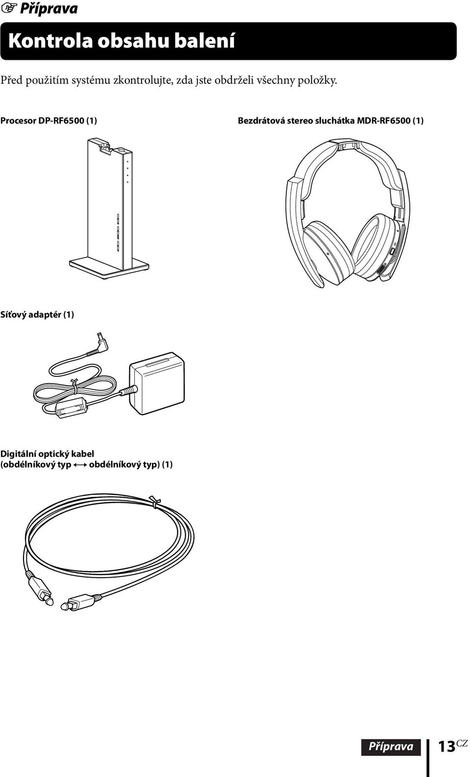 Procesor DP-RF6500 (1) Bezdrátová stereo sluchátka MDR-RF6500 (1)