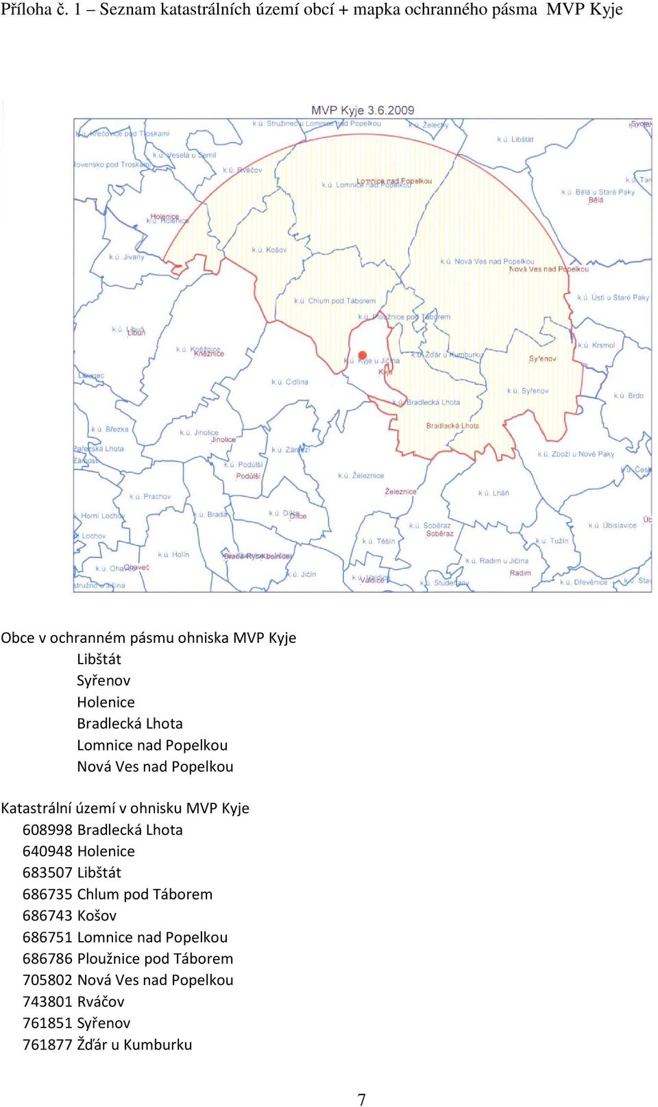Syřenov Holenice Bradlecká Lhota Lomnice nad Popelkou Nová Ves nad Popelkou Katastrální území v ohnisku MVP Kyje