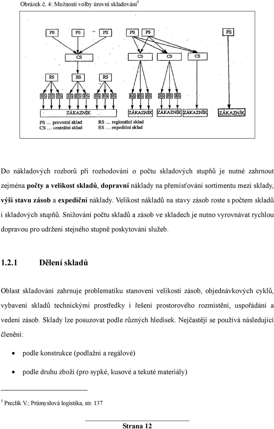 mezi sklady, výši stavu zásob a expediční náklady. Velikost nákladů na stavy zásob roste s počtem skladů i skladových stupňů.