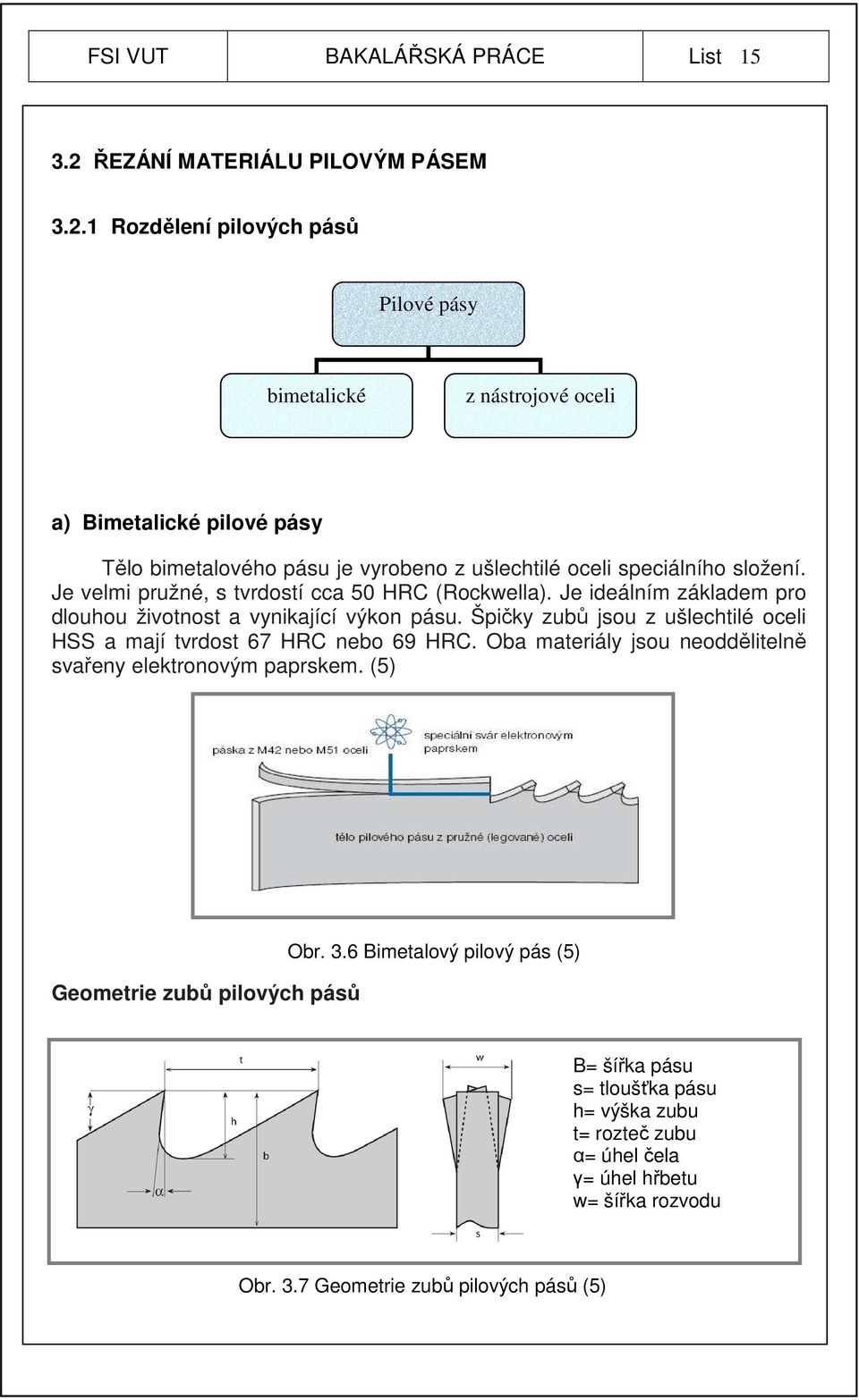 1 Rozdělení pilových pásů Pilové pásy bimetalické z nástrojové oceli a) Bimetalické pilové pásy Tělo bimetalového pásu je vyrobeno z ušlechtilé oceli speciálního složení.