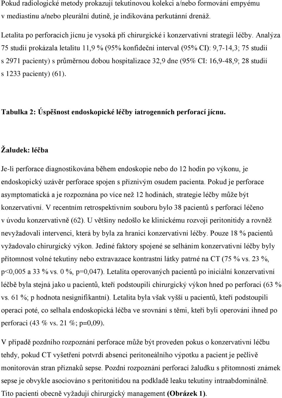Analýza 75 studií prokázala letalitu 11,9 % (95% konfideční interval (95% CI): 9,7-14,3; 75 studií s 2971 pacienty) s průměrnou dobou hospitalizace 32,9 dne (95% CI: 16,9-48,9; 28 studií s 1233
