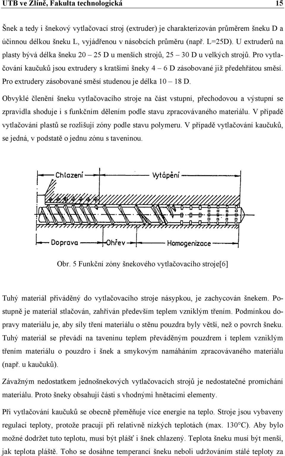 Pro extrudery zásobované směsí studenou je délka 10 18 D.