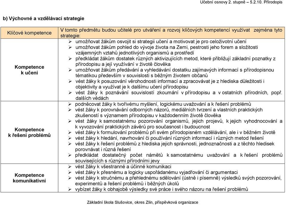 složitosti vzájemných vztahů jednotlivých organismů a prostředí předkládat žákům dostatek různých aktivizujících metod, které přibližují základní poznatky z přírodopisu a její využívání v životě