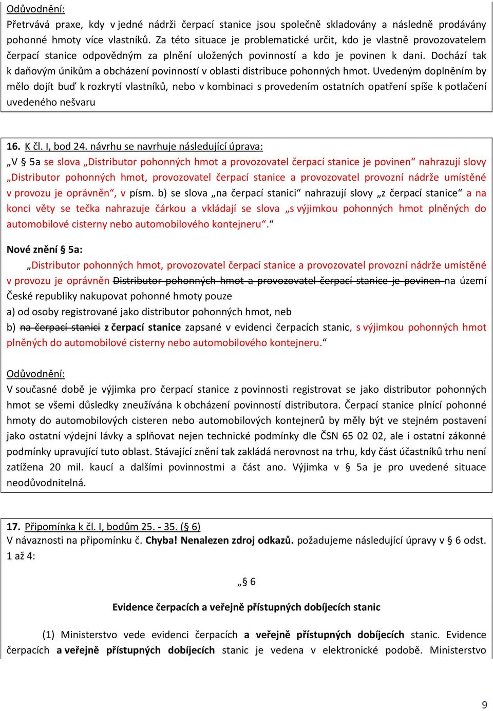 Dochází tak k daňovým únikům a obcházení povinností v oblasti distribuce pohonných hmot.