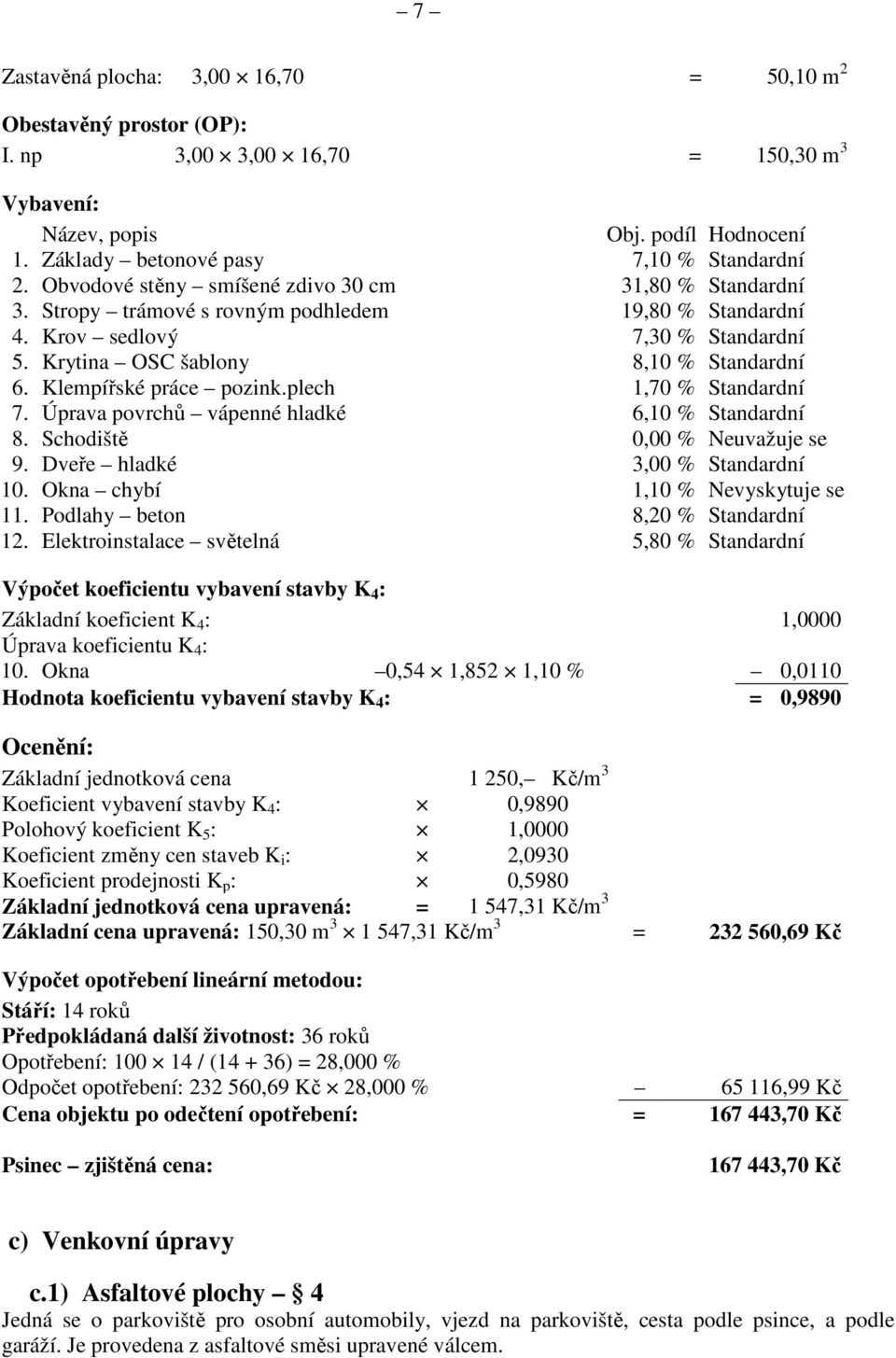 Klempířské práce pozink.plech 1,70 % Standardní 7. Úprava povrchů vápenné hladké 6,10 % Standardní 8. Schodiště 0,00 % Neuvažuje se 9. Dveře hladké 3,00 % Standardní 10.