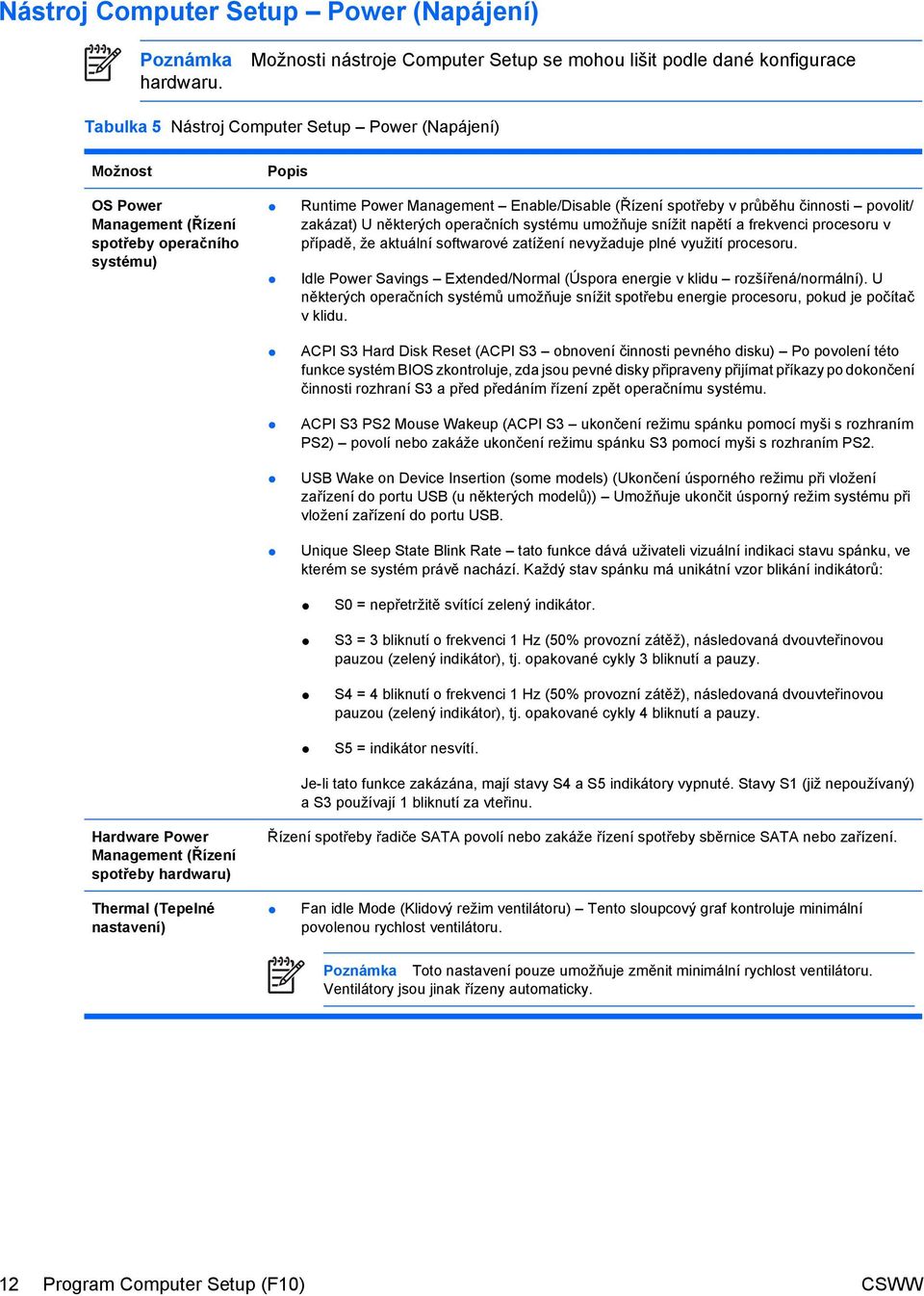 Power Management Enable/Disable (Řízení spotřeby v průběhu činnosti povolit/ zakázat) U některých operačních systému umožňuje snížit napětí a frekvenci procesoru v případě, že aktuální softwarové