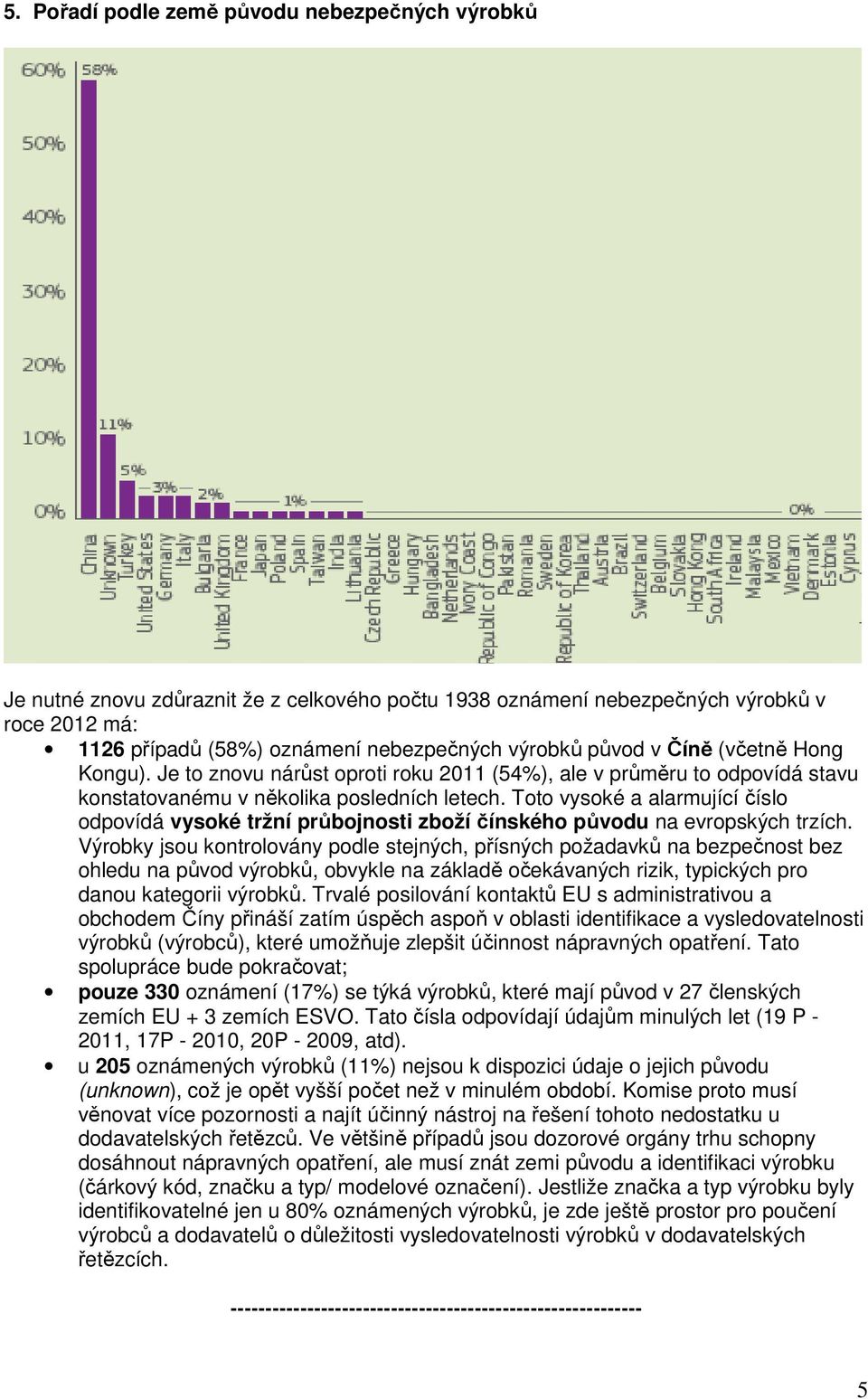 Toto vysoké a alarmující číslo odpovídá vysoké tržní průbojnosti zboží čínského původu na evropských trzích.