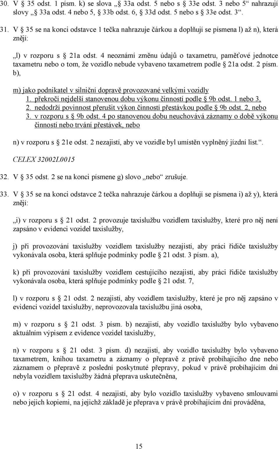 4 neoznámí změnu údajů o taxametru, paměťové jednotce taxametru nebo o tom, že vozidlo nebude vybaveno taxametrem podle 21a odst. 2 písm.