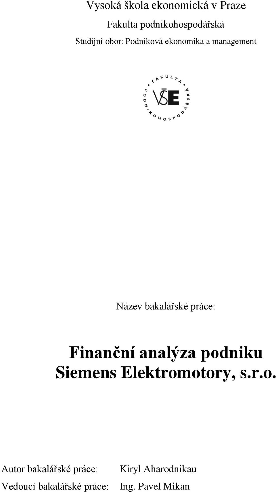 Finanční analýza pod