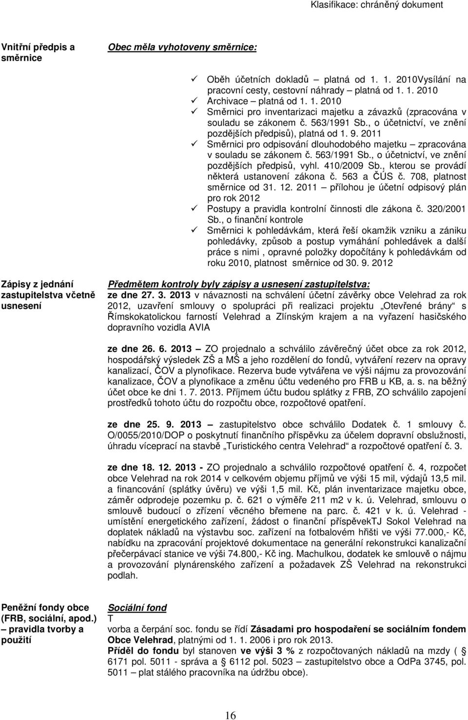 , o účetnictví, ve znění pozdějších předpisů, vyhl. 410/2009 Sb., kterou se provádí některá ustanovení zákona č. 563 a ČÚS č. 708, platnost směrnice od 31. 12.