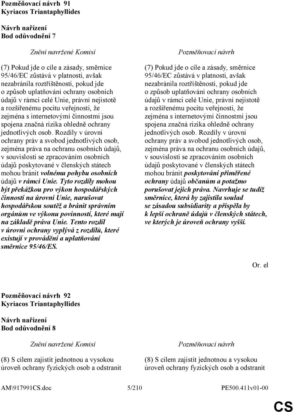 Rozdíly v úrovni ochrany práv a svobod jednotlivých osob, zejména práva na ochranu osobních údajů, v souvislosti se zpracováním osobních údajů poskytované v členských státech mohou bránit volnému