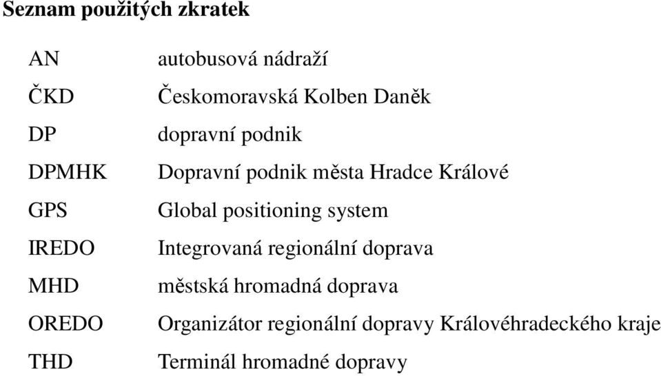 Králové Global positioning system Integrovaná regionální doprava městská hromadná