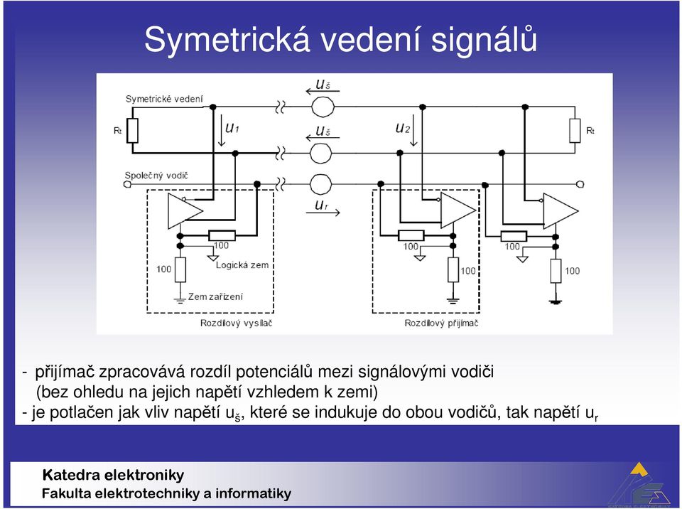 jejich napětí vzhledem k zemi) - je potlačen jak vliv