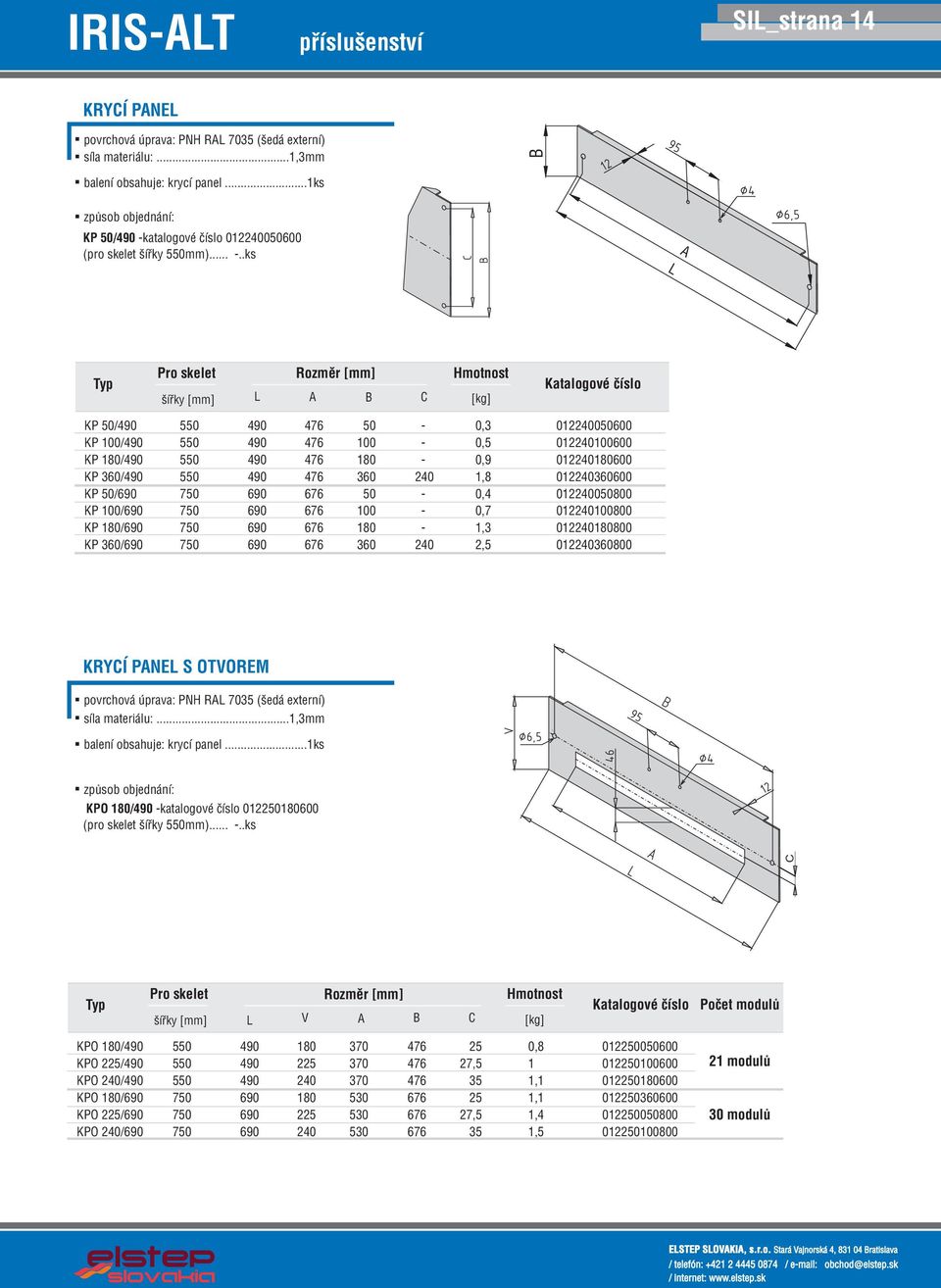 atalogové èíslo 012240050600 (pro skelet šíøky 550mm)... -.